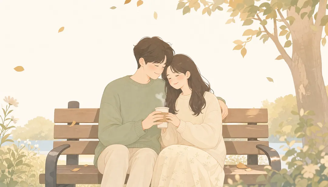 연인과 함께한 따뜻한 한 순간