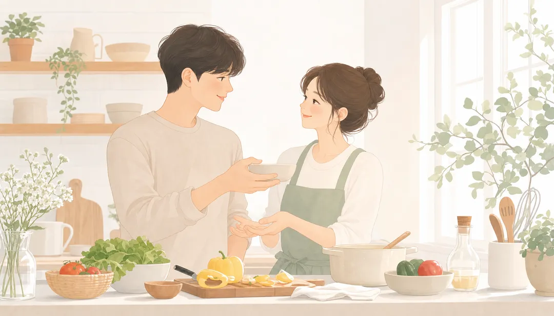 배우자와 함께한 따뜻한 한 순간